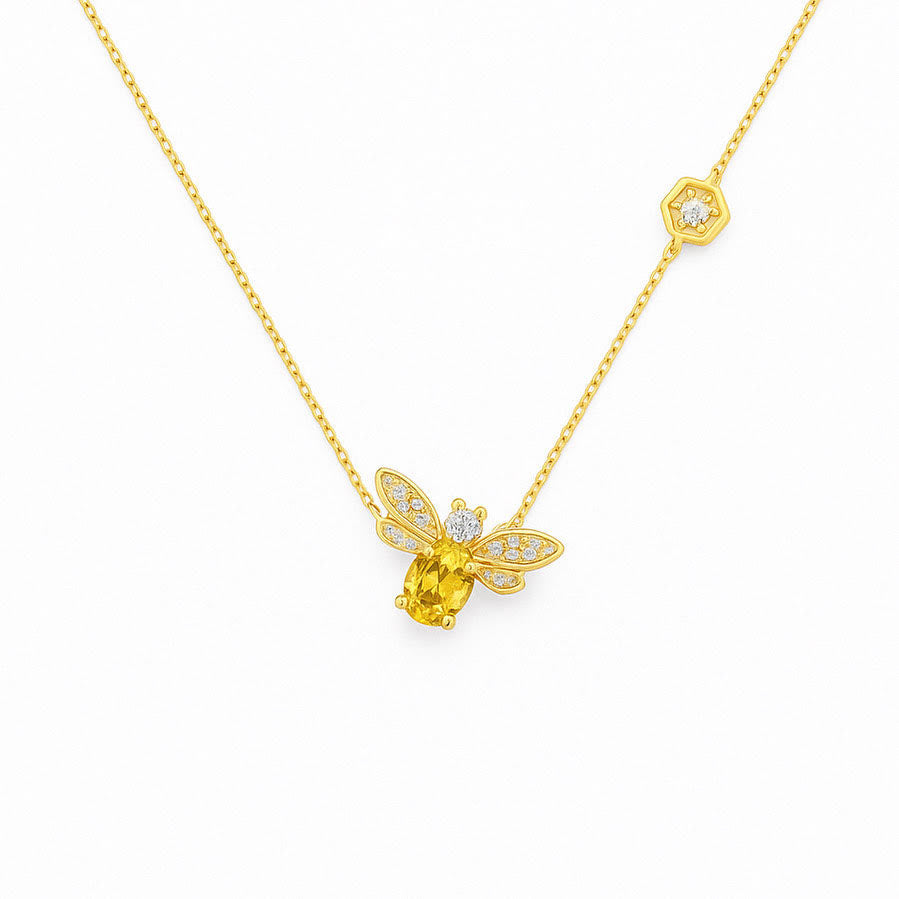 18K GOLD HONEY BEE NECKLACE