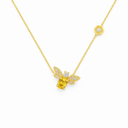 18K GOLD HONEY BEE NECKLACE