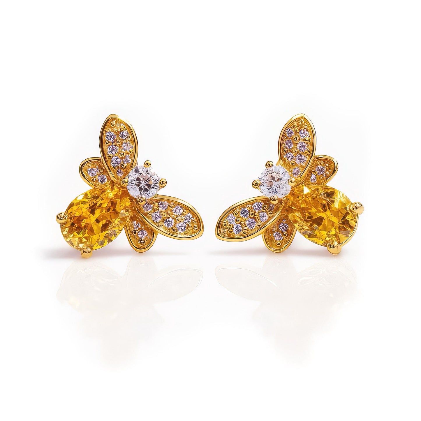 18K GOLD HONEY BEE EARRINGS