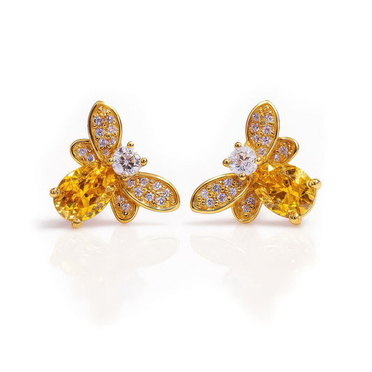 18K GOLD HONEY BEE EARRINGS